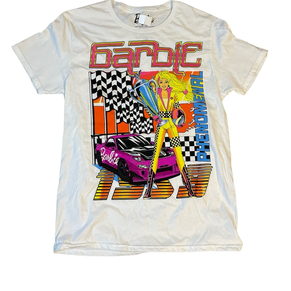 Barbie canvas print phenomenal trophy race car med nwt